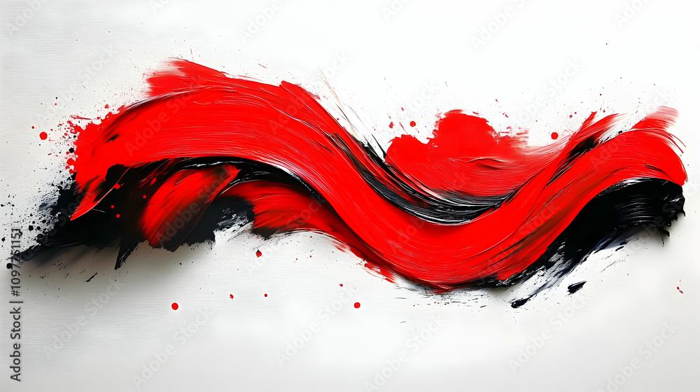 Red Black Abstract Paint Strokes Illustration Red Black Abstract Paint Strokes Illustration