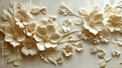 Elegant 3D Floral Wall Art Background