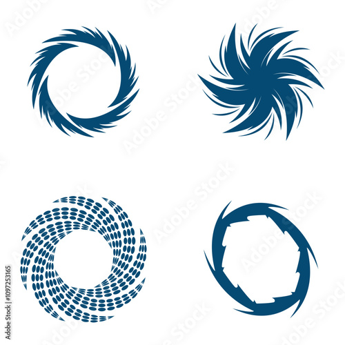 Business logo, vortex, spiral icon vector