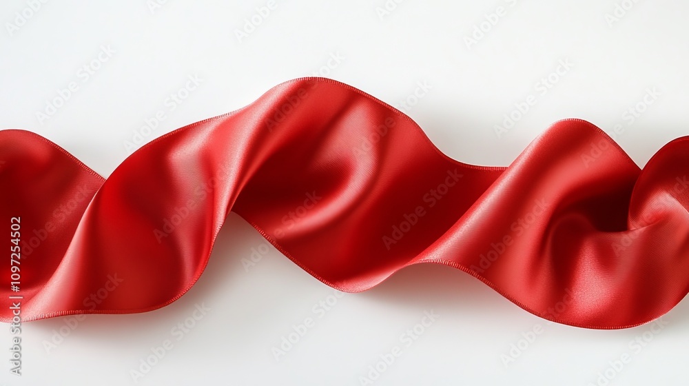Elegant red ribbon with smooth texture and Elegant red ribbon with smooth texture and