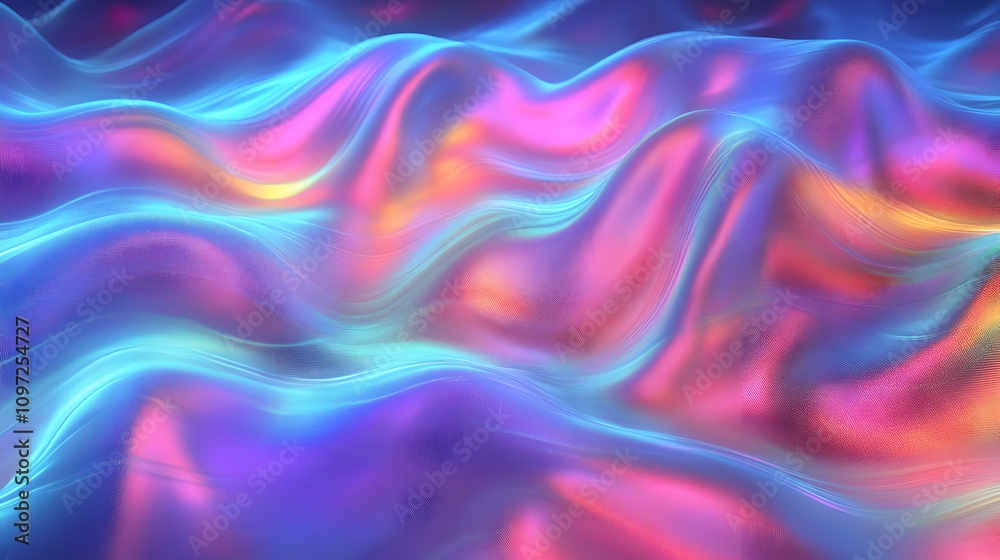 Abstract 3D Background: Iridescent Waves Abstract 3D Background: Iridescent Waves