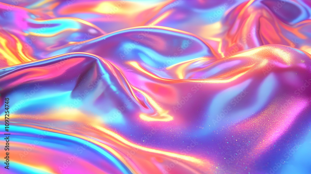 Holographic Iridescent 3D Abstract Background Holographic Iridescent 3D Abstract Background