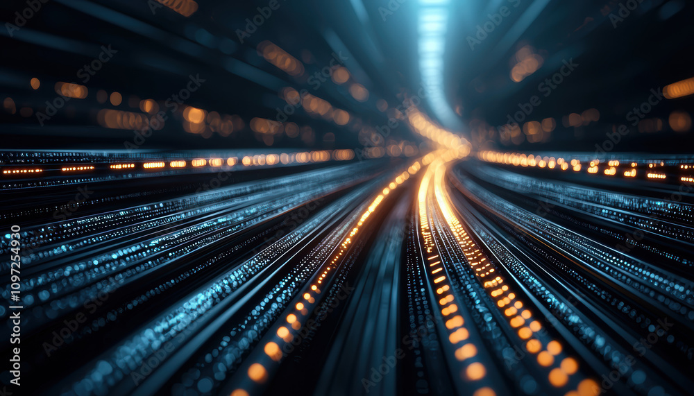 Data Flow Pipeline Integration Concept. A dynamic, abstract representation of light trails and digital lines converging, creating a sense of depth and speed. Data Flow Pipeline Integration Concept. A dynamic, abstract representation of light trails and digital lines converging, creating a sense of depth and speed.