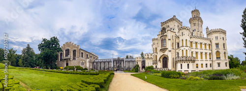 Hluboka nad Vltavou, Czech republic - June 10, 2023. Fairy tale castle Hluboka in Summer
