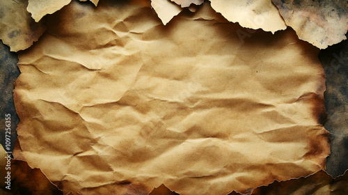 Aged Crumpled Paper Background Texture