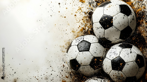 Muddy Soccer Balls Illustration