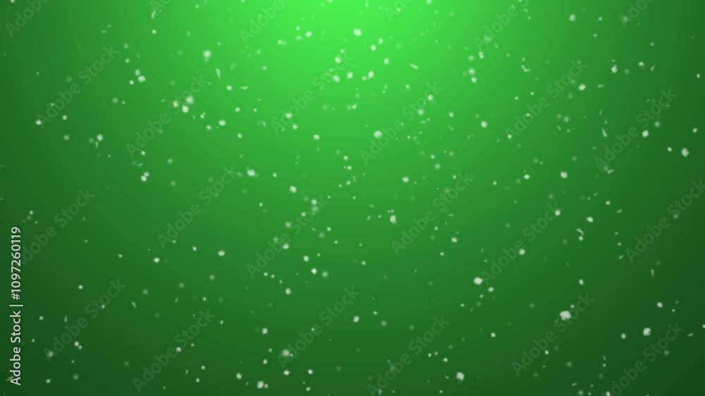 Bright green snow holiday background. Looping animation of winter snowfall in front of festive glowing backdrop. Bright green snow holiday background. Looping animation of winter snowfall in front of festive glowing backdrop.