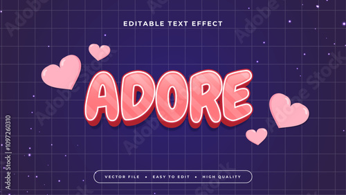 Red and Blue Adore 3d Editable Text Effect - Font Style