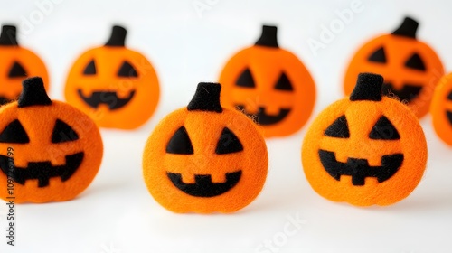 Felt stickers of a single halloween pumpkin accessories accessory jewelry. photo