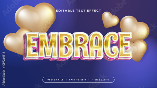 Gold and Blue Embrace 3d Editable Text Effect - Font Style