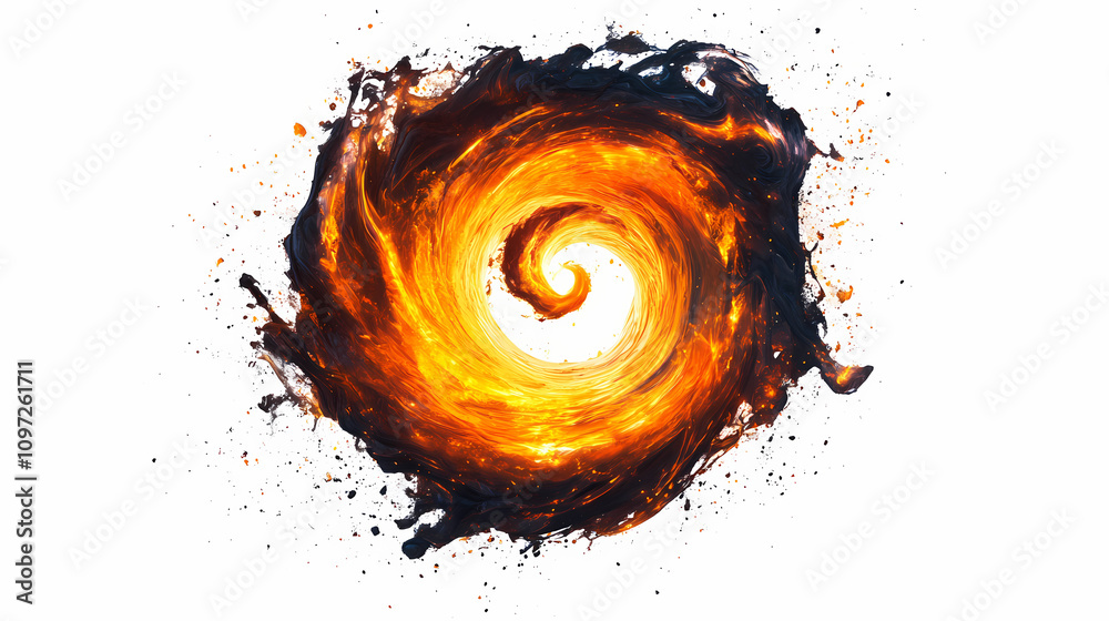 Fiery spiral galaxy:captivating 3d rendering of cosmic energy vortex on white background. Burning Solar Vortex. Illustration Fiery spiral galaxy:captivating 3d rendering of cosmic energy vortex on white background. Burning Solar Vortex. Illustration