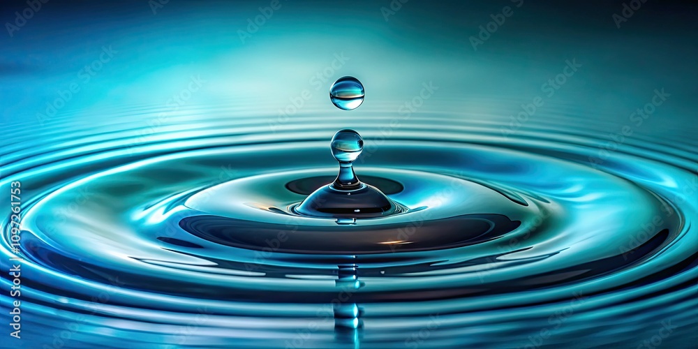 Aqua Abstract: Mesmerizing Water Droplets - Minimalist Blue Photography Aqua Abstract: Mesmerizing Water Droplets - Minimalist Blue Photography