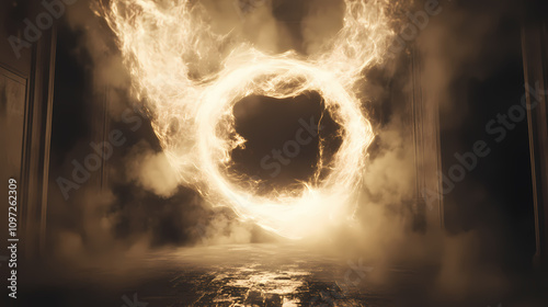 Big smoke swirling vortex portal vfx element, fps, pro res. Burning Solar Vortex. Illustration