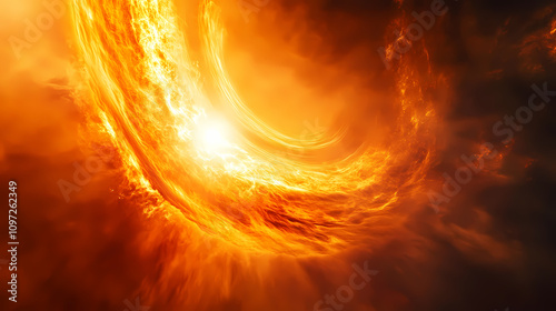 Big smoke swirling vortex portal vfx element, fps, pro res. Burning Solar Vortex. Illustration