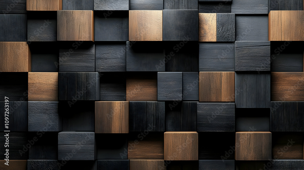 3D Wooden Cube Abstract Background Texture 3D Wooden Cube Abstract Background Texture