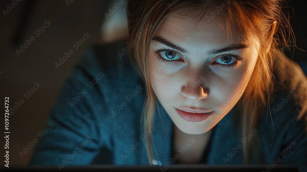 Intense Gaze: A Woman's Contemplative Moment Intense Gaze: A Woman's Contemplative Moment