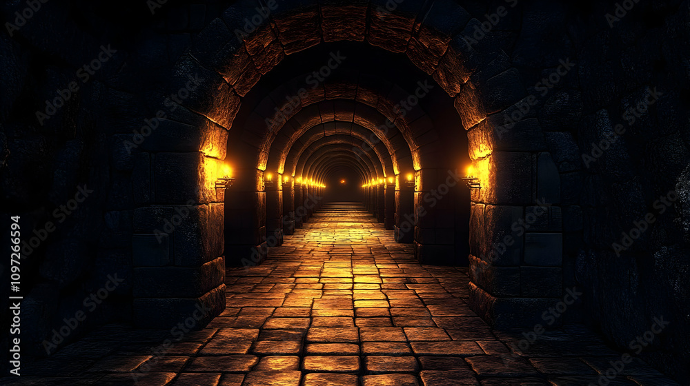 Dark Stone Archway 3D Background Dark Stone Archway 3D Background