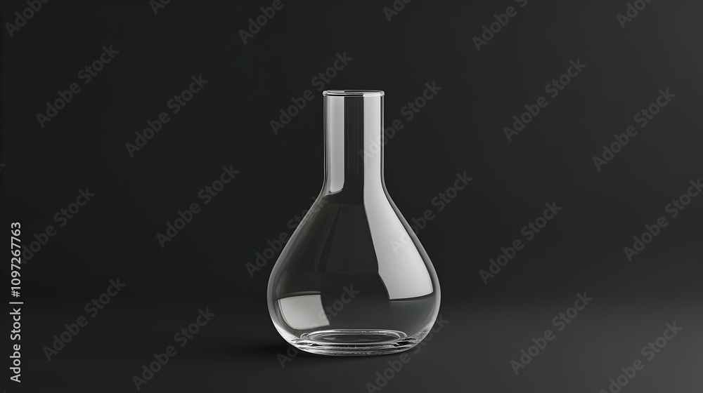 Empty clear glass decanter on dark background. Empty clear glass decanter on dark background.