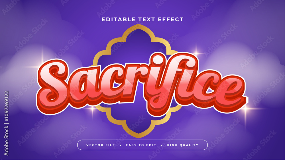 White Red and Purple Violet Sacrifice 3d Editable Text Effect - Font Style