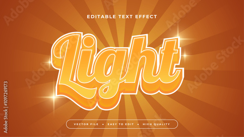 Yellow Brown and White Light 3d Editable Text Effect - Font Style