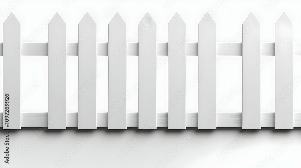 White Picket Fence 3D Illustration White Picket Fence 3D Illustration