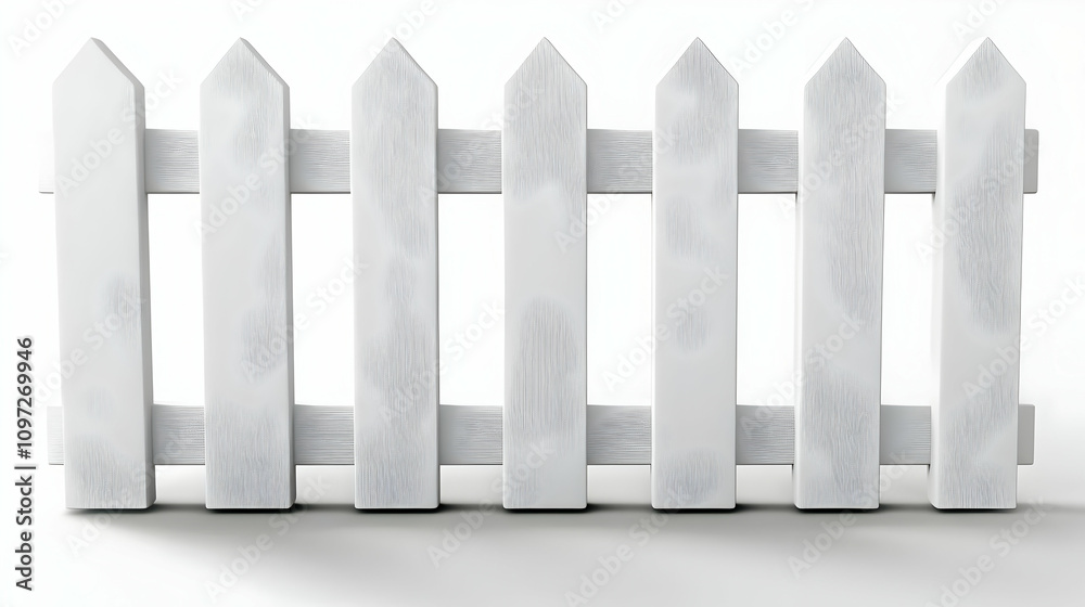 White Picket Fence 3D Render White Picket Fence 3D Render