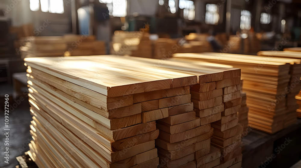 Wood Lumber Stack Realistic Photo Wood Lumber Stack Realistic Photo