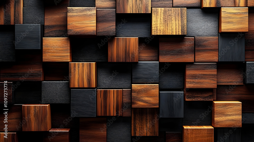 Abstract 3D Wood Block Background