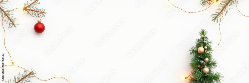 White flat ornament mock up on christmas tree background, circle, festive White flat ornament mock up on christmas tree background, circle, festive