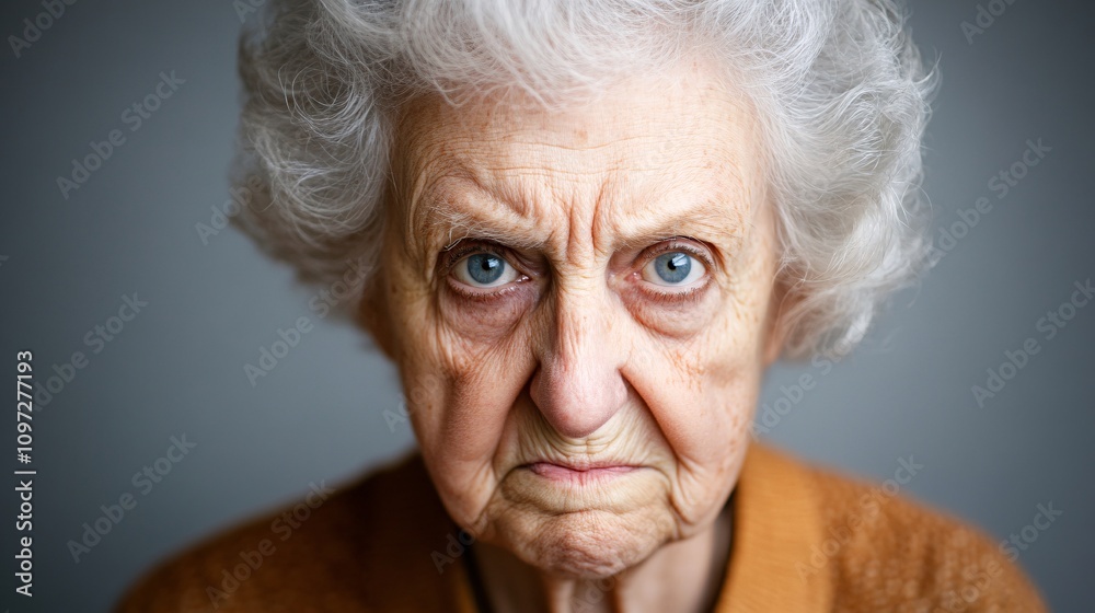 Portrait of an Angry Elderly Woman Portrait of an Angry Elderly Woman