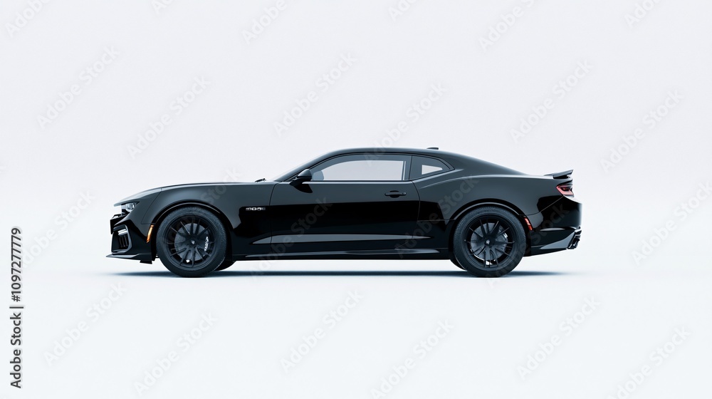 Black sports car on a white background Black sports car on a white background