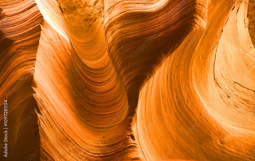 Antelope Canyon is a slot canyon in the American Southwest. It is on Navajo land east of Page, Arizona. Antelope Canyon includes two separate, scenic slot canyon sections Antelope Canyon is a slot canyon in the American Southwest. It is on Navajo land east of Page, Arizona. Antelope Canyon includes two separate, scenic slot canyon sections