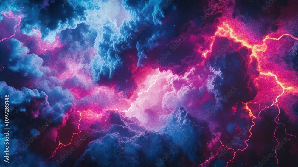 Electric Storm: A Symphony of Pink and Blue Lightning Electric Storm: A Symphony of Pink and Blue Lightning