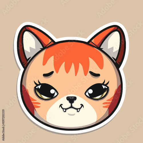 Charming and Playful Cartoon Fox Character Illustration photo