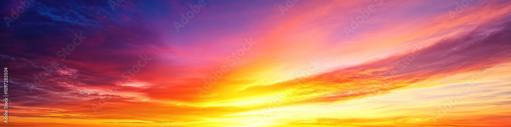 Obraz premium TX Sunset Spectacle: Vivid hues of orange, yellow, and pink paint the sky during a stunning Texas sunset.