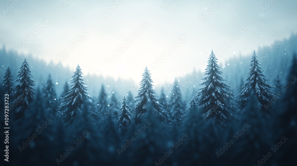 Fototapeta premium Snowy Forest Landscape