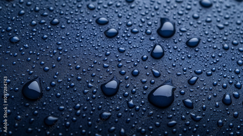 Close-up of Water Droplets on Dark Surface Close-up of Water Droplets on Dark Surface