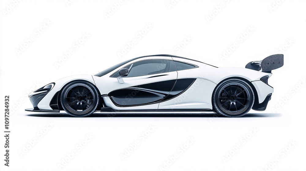 White Sports Car Side View White Sports Car Side View