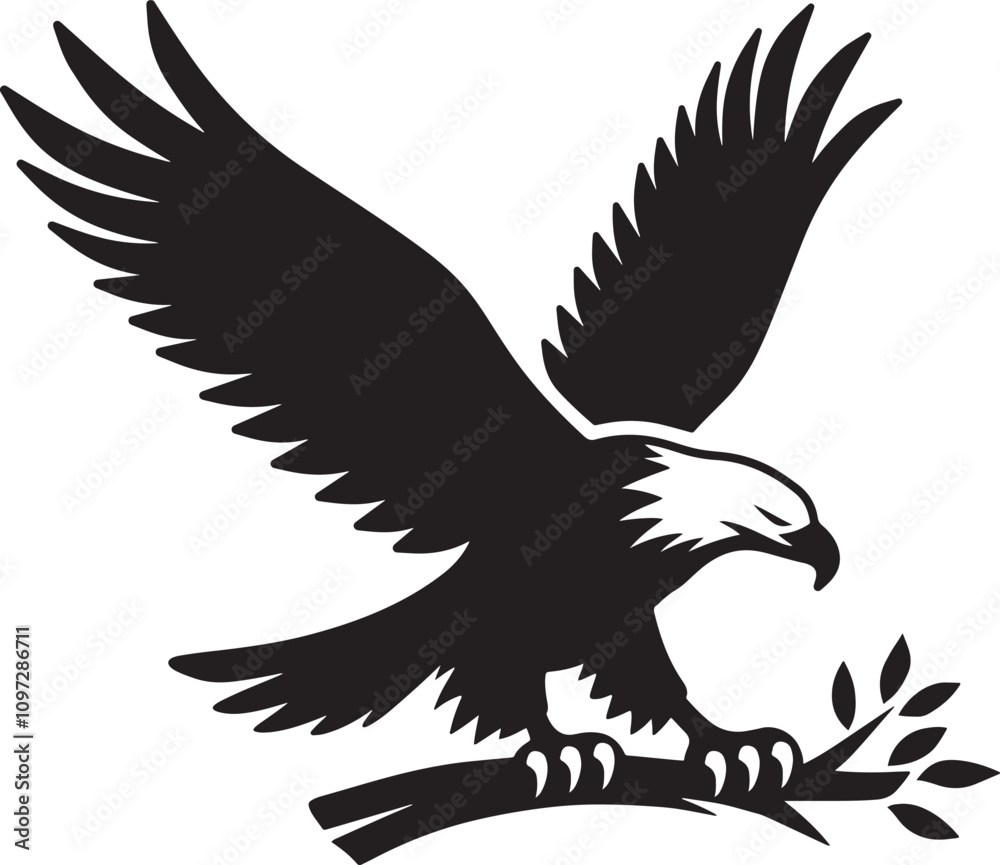Black eagle with big wings design art Black eagle with big wings design art