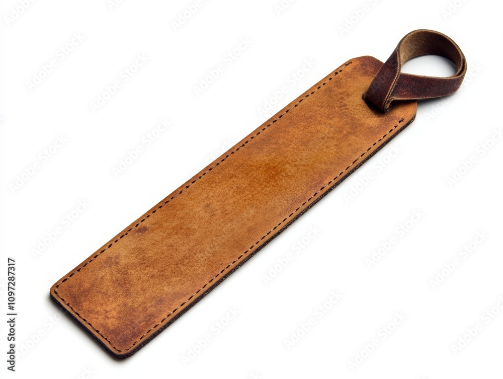 Leather bookmark with simple design and loop for easy handling Leather bookmark with simple design and loop for easy handling