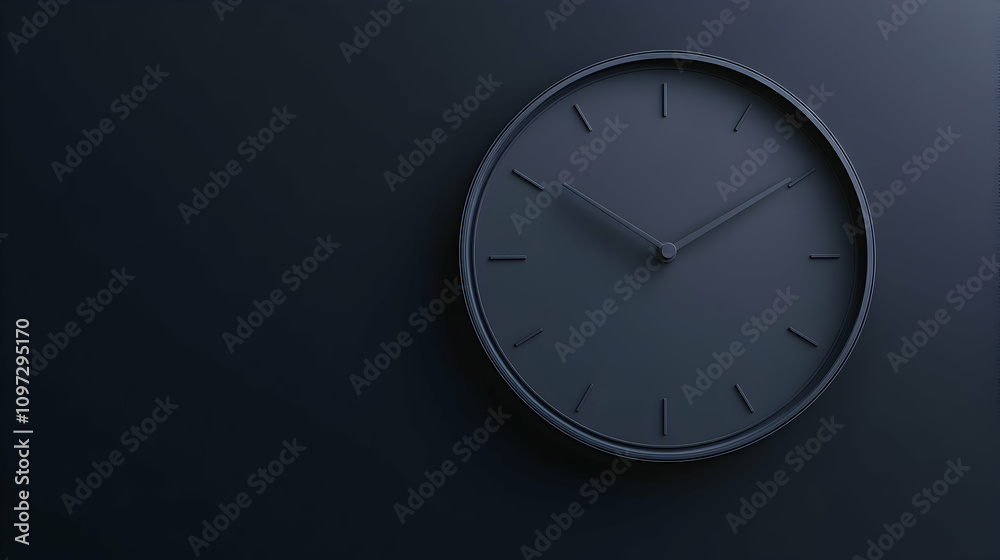 custom made wallpaper toronto digitalMinimalist dark grey clock on a dark grey wall.