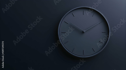 Wallpaper Mural Minimalist dark grey clock on a dark grey wall. Torontodigital.ca