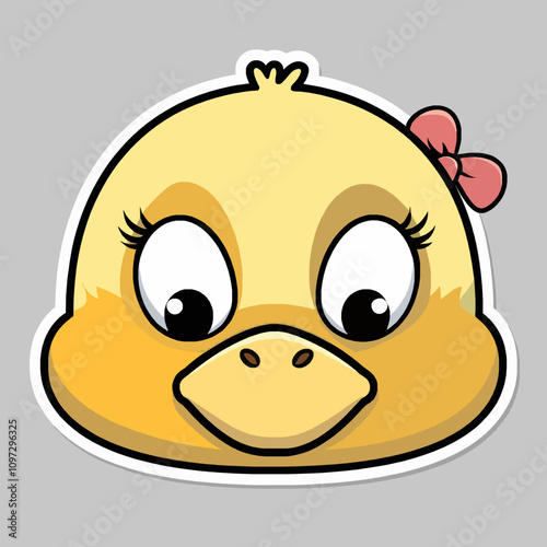 Cute Cartoon Duck Face Illustration with Cheerful Expression