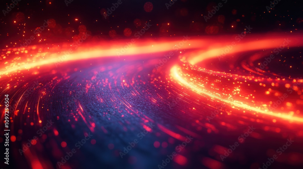 Abstract Cosmic Nebula: Fiery Trails and Celestial Dust Abstract Cosmic Nebula: Fiery Trails and Celestial Dust