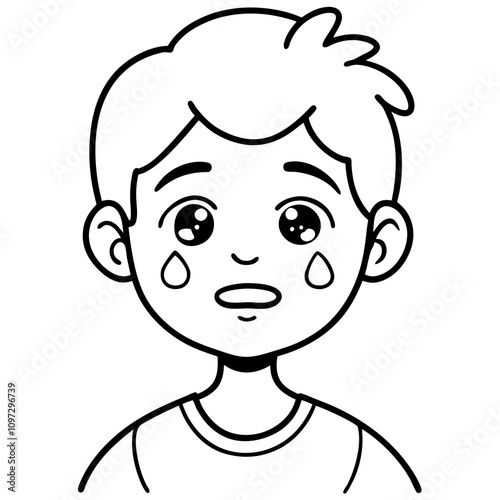 boy crying cartoon illustration