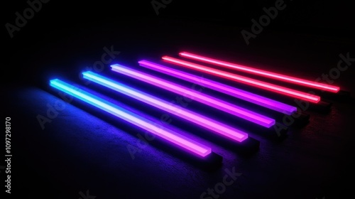 Vibrant Neon Lights in Dark Setting