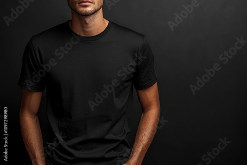 Man in Black T-Shirt, Minimalist Fashion Photography