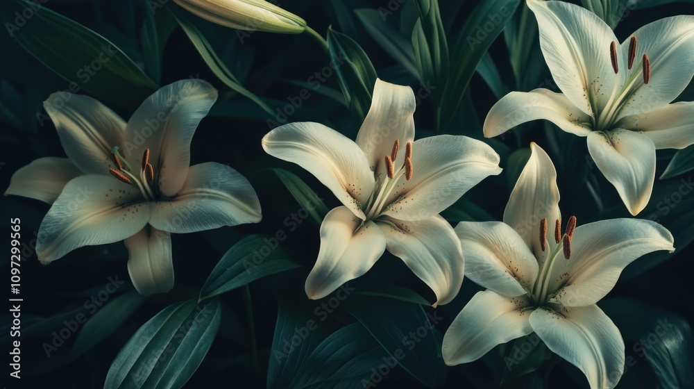Obraz premium Serene Symphony of Lilies