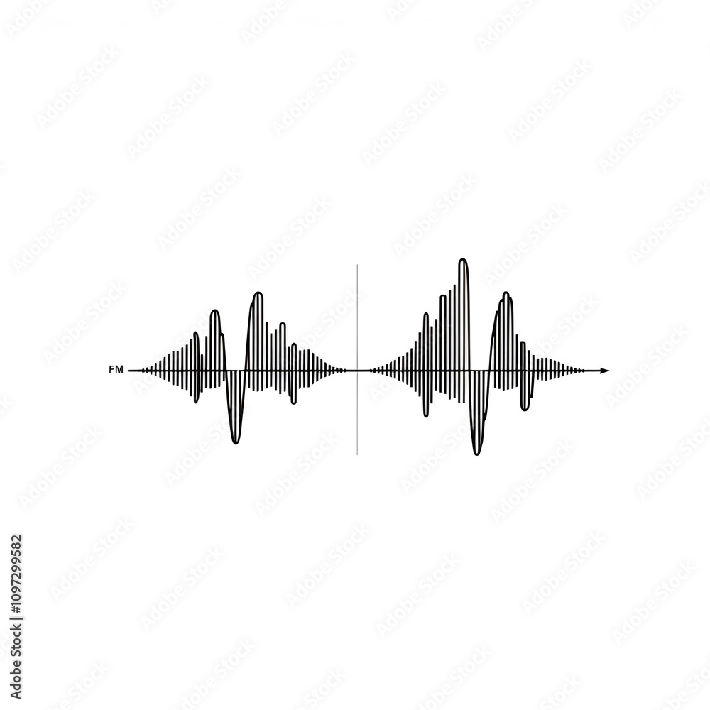 Vector scheme of frequency modulation FM and amplitude modulation AM ...