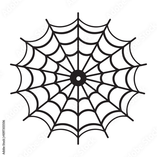 spider web net black outline vector design